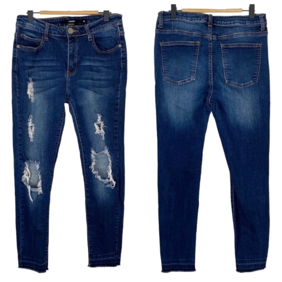 HARPER Distressed Released Hem Stretch Skinny Jean Destroyed - Picture 14 of 14